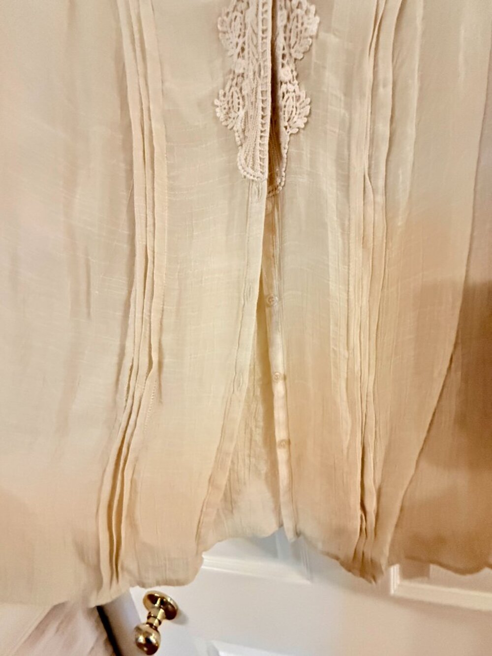 Ivory and Lace Button Down Blouse - Sheer - Spence Women - Size 3X - Picture 2 of 4